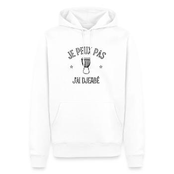 je peux pas j'ai djembé - Sweat à capuche Premium bio Homme - blanc - Devant - Nico (187cm)
