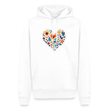 Blooming Heart - Men’s Premium Organic Hoodie - white - Front - Nico (187cm)
