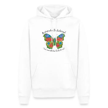 Autistische Bedürfnisse sind menschlich! - Männer Premium Bio Hoodie - Weiß - Vorne - Nico (187cm)