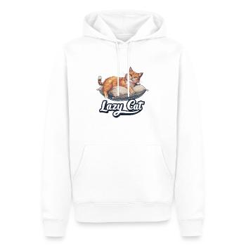 Chat féneant - Sweat à capuche Premium bio Homme - blanc - Devant - Nico (187cm)
