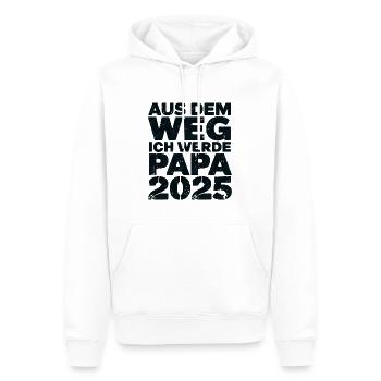 Aus Dem Weg Ich Werde Papa 2025 - Männer Premium Bio Hoodie - Weiß - Vorne - Nico (187cm)