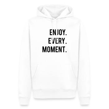 enjoy moment - Männer Premium Bio Hoodie - Weiß - Vorne - Nico (187cm)