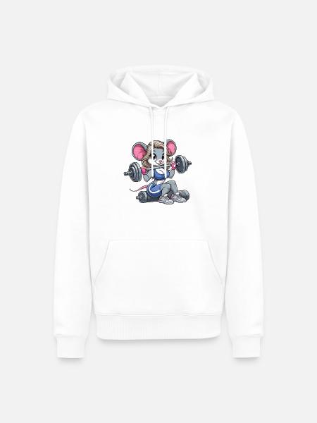 Gym Maus Babe - Männer Premium Bio Hoodie - Weiß