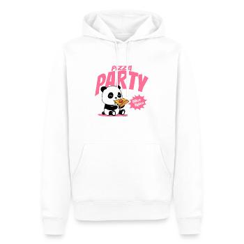 Panda isst pizza - Männer Premium Bio Hoodie - Weiß - Vorne - Nico (187cm)