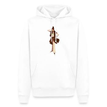 Charakter braun - Männer Premium Bio Hoodie - Weiß - Vorne - Nico (187cm)