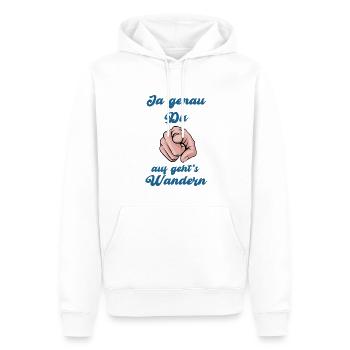 Auf geht's wandern lustiger Spruch für Wanderer - Männer Premium Bio Hoodie - Weiß - Vorne - Nico (187cm)