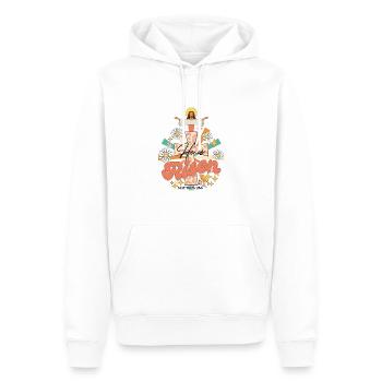 Jesus Bibelvers Retro Design mit Blumen Vintage - Männer Premium Bio Hoodie - Weiß - Vorne - Nico (187cm)