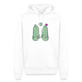 Amour de cactus - Sweat à capuche Premium bio Homme - blanc - Devant - Nico (187cm)
