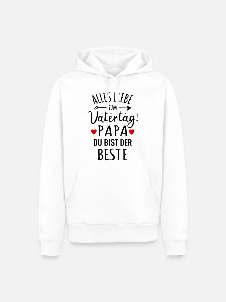 Vatertag bester Papa Vater gratulieren Glückwunsch - Männer Premium Bio Hoodie - Weiß