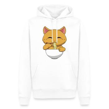 Asiatique Japonais Ramen Cat I Cadeau - Sweat à capuche Premium bio Homme - blanc - Devant - Nico (187cm)
