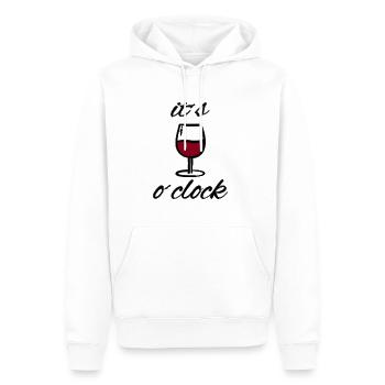Wine o'clock Lustiges Motiv mit Weinglas - Männer Premium Bio Hoodie - Weiß - Vorne - Nico (187cm)