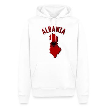 Albanie Albanie Carte Flag - Sweat à capuche Premium bio Homme - blanc - Devant - Nico (187cm)