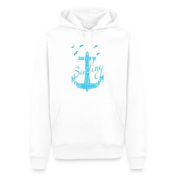 Sailing, sailing, Anker, Kapitän - Männer Premium Bio Hoodie - Weiß - Vorne - Nico (187cm)