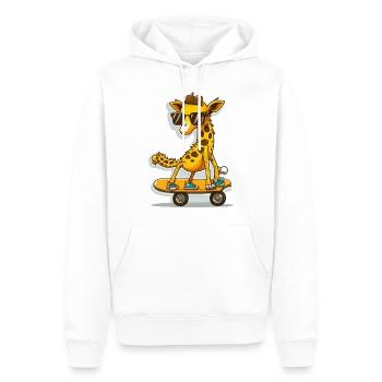 Girafe de skateboard - Sweat à capuche Premium bio Homme - blanc - Devant - Nico (187cm)