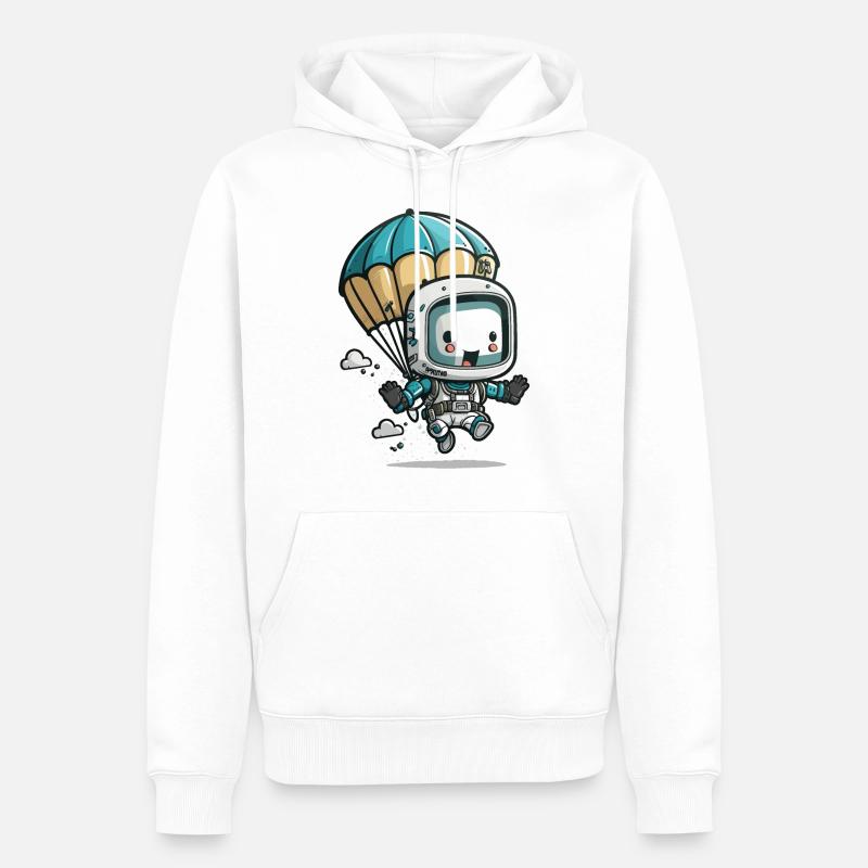 Skydivebot - Sweat à capuche Premium bio Homme - blanc
