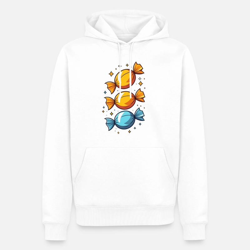 Bonbons - Sweat à capuche Premium bio Homme - blanc