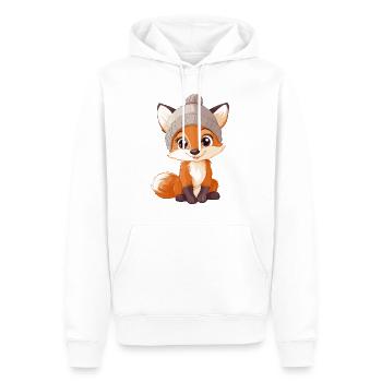 renard mignon mignon bébé enfants animal dessin animé - Sweat à capuche Premium bio Homme - blanc - Devant - Nico (187cm)