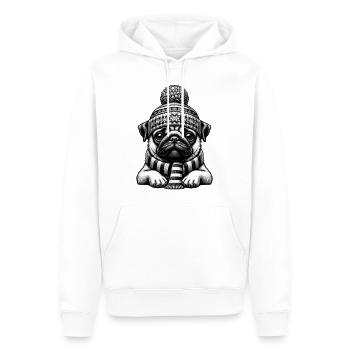 Pug - Men’s Premium Organic Hoodie - white - Front - Nico (187cm)