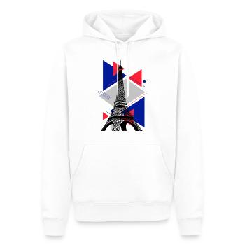 Paris Tour Eiffel France City Skyline Art - Sweat à capuche Premium bio Homme - blanc - Devant - Nico (187cm)