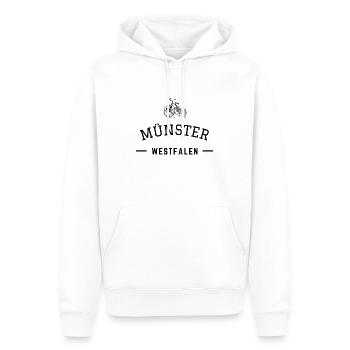 Münster - Fahrradstadt - Männer Premium Bio Hoodie - Weiß - Vorne - Nico (187cm)