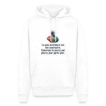 T-shirts Stoïcisme : L'inspiration à portée de soi - Sweat à capuche Premium bio Homme - blanc - Devant - Nico (187cm)