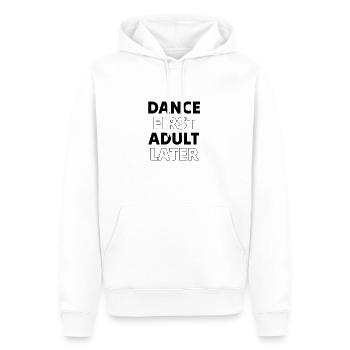 Dance First Adult Later, Dance T-Shirt Dance Shirt - Sweat à capuche Premium bio Homme - blanc - Devant - Nico (187cm)