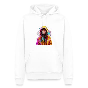 Femme futuriste - Sweat à capuche Premium bio Homme - blanc - Devant - Nico (187cm)