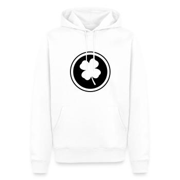 Symbole Cloverleaf - Sweat à capuche Premium bio Homme - blanc - Devant - Nico (187cm)