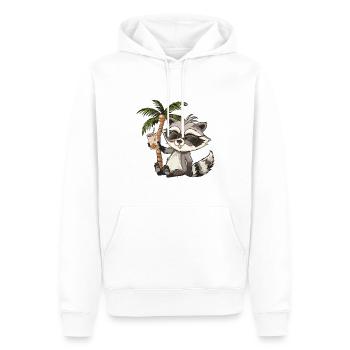 Raccoon Beer Funny Booze - Sweat à capuche Premium bio Homme - blanc - Devant - Nico (187cm)