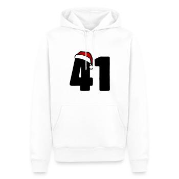 41 Zahl Weihnachten - Männer Premium Bio Hoodie - Weiß - Vorne - Nico (187cm)