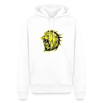 Lion Tête Sauvage Lion - Sweat à capuche Premium bio Homme - blanc - Devant - Nico (187cm)