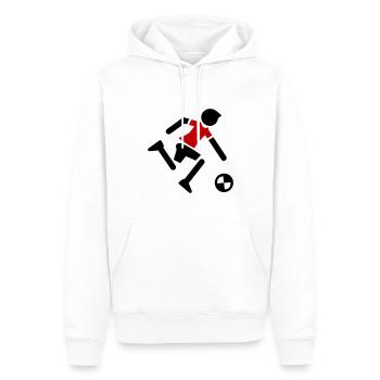 Fussballer Fussball Spieler - Männer Premium Bio Hoodie - Weiß - Vorne - Nico (187cm)