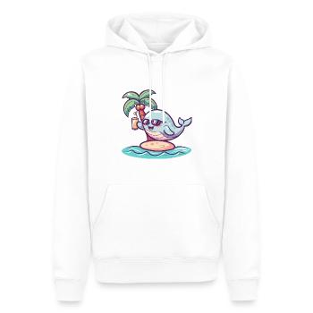 Whale Summer Beach Vacation - Men’s Premium Organic Hoodie - white - Front - Nico (187cm)