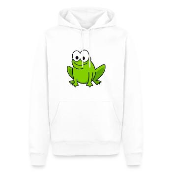 Frosch Comic Tier - Männer Premium Bio Hoodie - Weiß - Vorne - Nico (187cm)