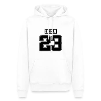 Ibiza 23 - Männer Premium Bio Hoodie - Weiß - Vorne - Nico (187cm)