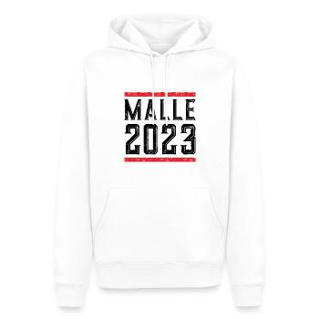 Malle 2023 - Männer Premium Bio Hoodie - Weiß - Vorne - Nico (187cm)