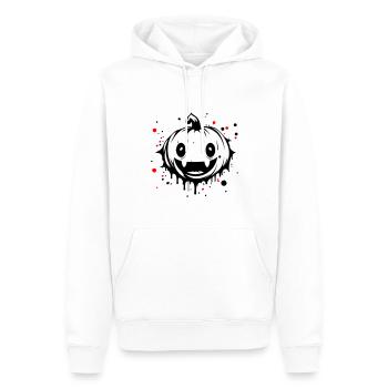 Kürbis Gruselig Halloween Silhouette - Männer Premium Bio Hoodie - Weiß - Vorne - Nico (187cm)
