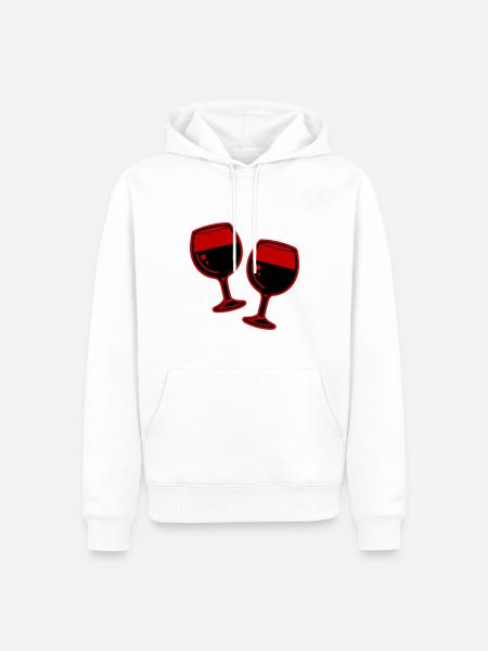 Wine Symbol Glass - Men’s Premium Organic Hoodie - white