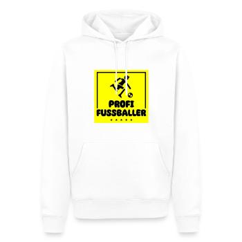 Fussball Profi - Männer Premium Bio Hoodie - Weiß - Vorne - Nico (187cm)