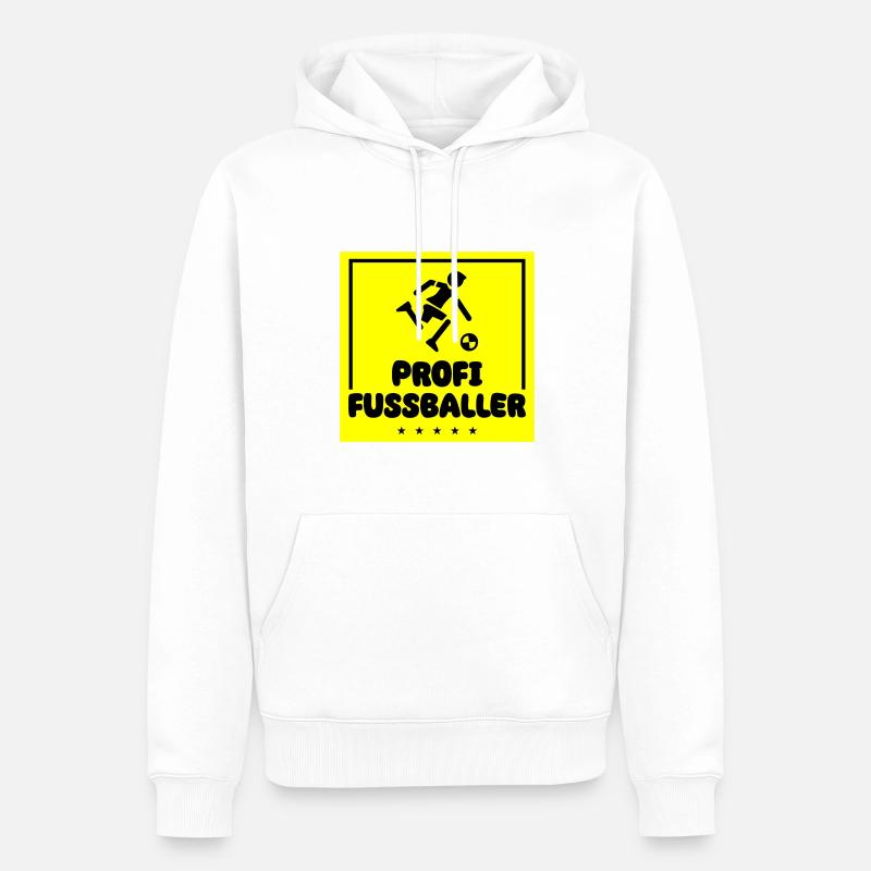 Football professionnel - Sweat à capuche Premium bio Homme - blanc