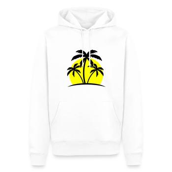 palmiers de plage - Sweat à capuche Premium bio Homme - blanc - Devant - Nico (187cm)