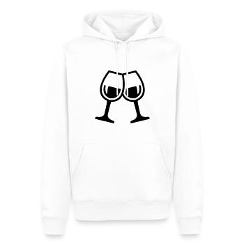 Verres à vin - Sweat à capuche Premium bio Homme - blanc - Devant - Nico (187cm)