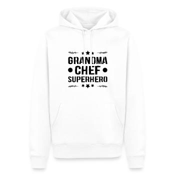 Grand-mère Super-héros - Sweat à capuche Premium bio Homme - blanc - Devant - Nico (187cm)