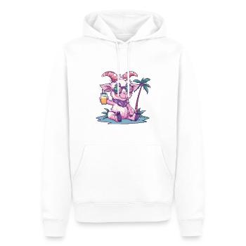 Mountain Goat Summer Beach Vacation - Men’s Premium Organic Hoodie - white - Front - Nico (187cm)