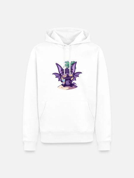 Fledermaus Sommer Strand Urlaub - Männer Premium Bio Hoodie - Weiß