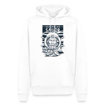 Vieux marin expérimenté Classic Maritime - Sweat à capuche Premium bio Homme - blanc - Devant - Nico (187cm)