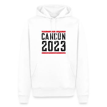 Cancun 2023 - Sweat à capuche Premium bio Homme - blanc - Devant - Nico (187cm)