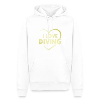 J’adore plonger - Sweat à capuche Premium bio Homme - blanc - Devant - Nico (187cm)