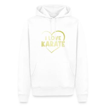 Ich liebe Karate Herz - Männer Premium Bio Hoodie - Weiß - Vorne - Nico (187cm)