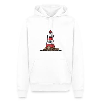 Icône de phare - Sweat à capuche Premium bio Homme - blanc - Devant - Nico (187cm)